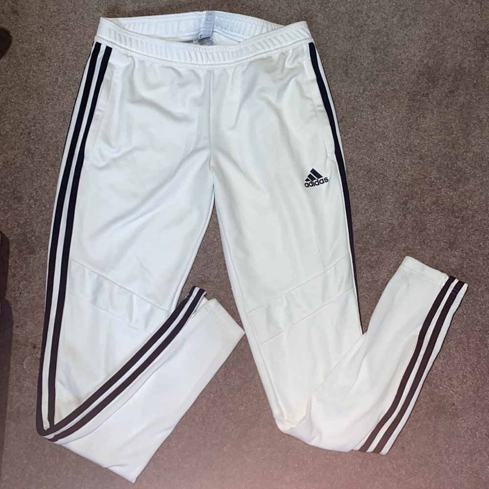 White Adidas trackpants